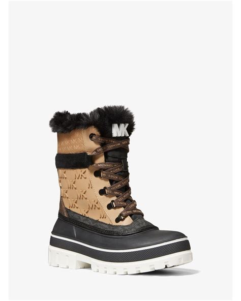 michael michael kors ozzie mixed-media boot|NWT MICHAEL MICHAEL KORS size 10 winter boot Ozzie .